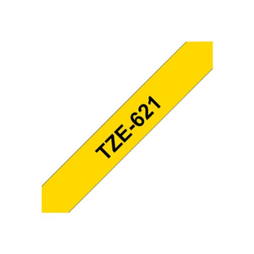 Brother , TZe-621 Laminated Tape , Black on Yellow , TZe , 8 m , 9 cm