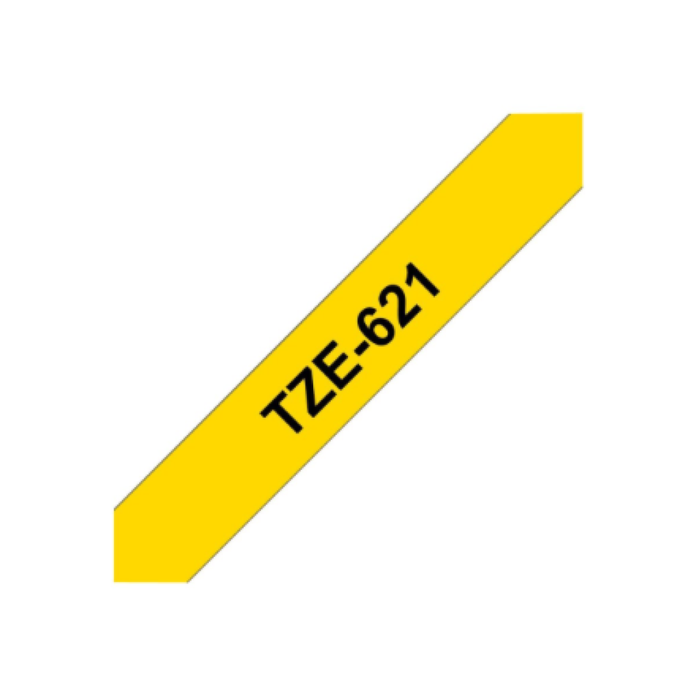 Brother , TZe-621 Laminated Tape , Black on Yellow , TZe , 8 m , 9 cm