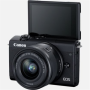 Canon EOS M200 + EF-M 15-45 IS STM SLR camera 24.1 MP ISO 25600 Display diagonal 3.0 Wi-Fi Automatic, manual CMOS Black Viewfinder Image sensor size (W x H) 22.3 x 14.9 cm