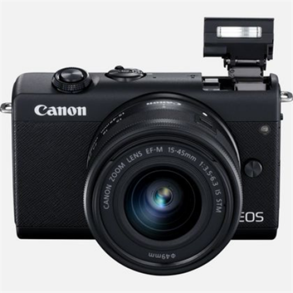 Canon EOS M200 + EF-M 15-45 IS STM SLR camera 24.1 MP ISO 25600 Display diagonal 3.0 Wi-Fi Automatic, manual CMOS Black Viewfinder Image sensor size (W x H) 22.3 x 14.9 cm