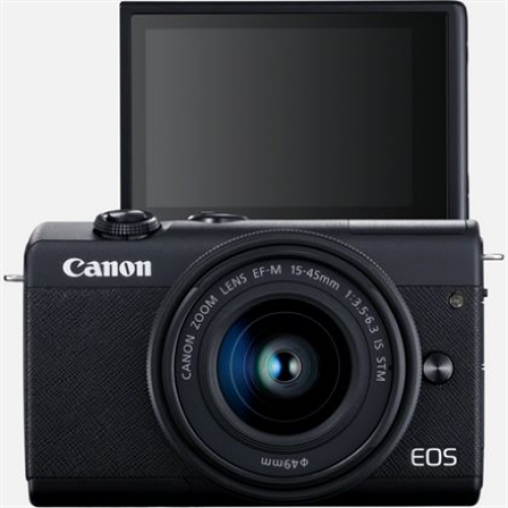 Canon EOS M200 + EF-M 15-45 IS STM SLR camera 24.1 MP ISO 25600 Display diagonal 3.0 Wi-Fi Automatic, manual CMOS Black Viewfinder Image sensor size (W x H) 22.3 x 14.9 cm