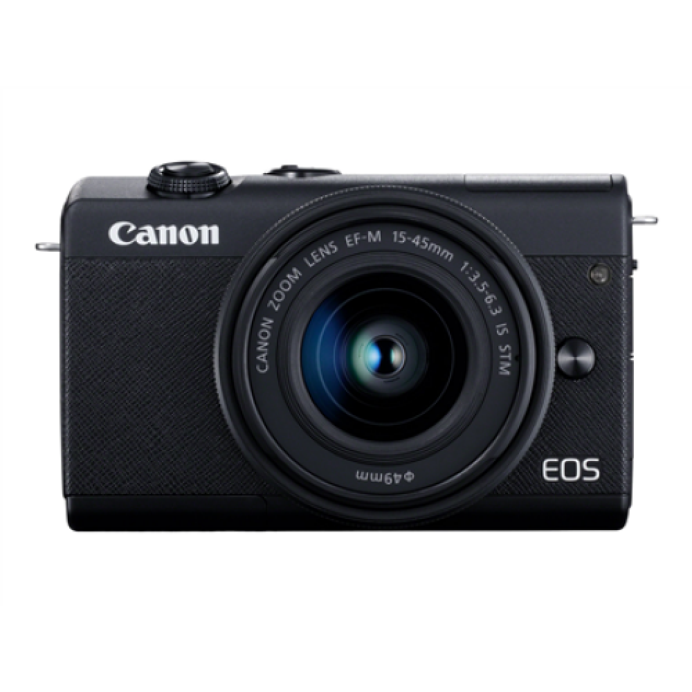 Canon EOS M200 + EF-M 15-45 IS STM SLR camera 24.1 MP ISO 25600 Display diagonal 3.0 Wi-Fi Automatic, manual CMOS Black Viewfinder Image sensor size (W x H) 22.3 x 14.9 cm