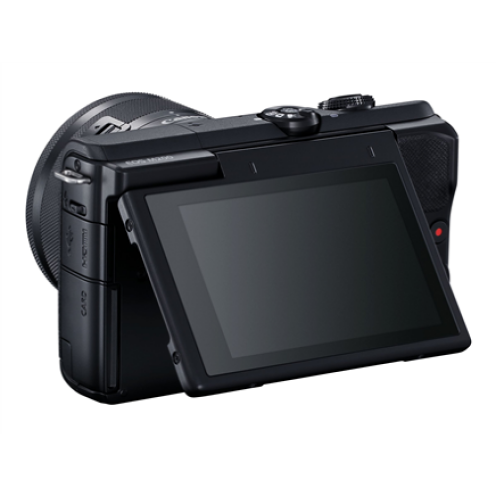 Canon EOS M200 + EF-M 15-45 IS STM SLR camera 24.1 MP ISO 25600 Display diagonal 3.0 Wi-Fi Automatic, manual CMOS Black Viewfinder Image sensor size (W x H) 22.3 x 14.9 cm