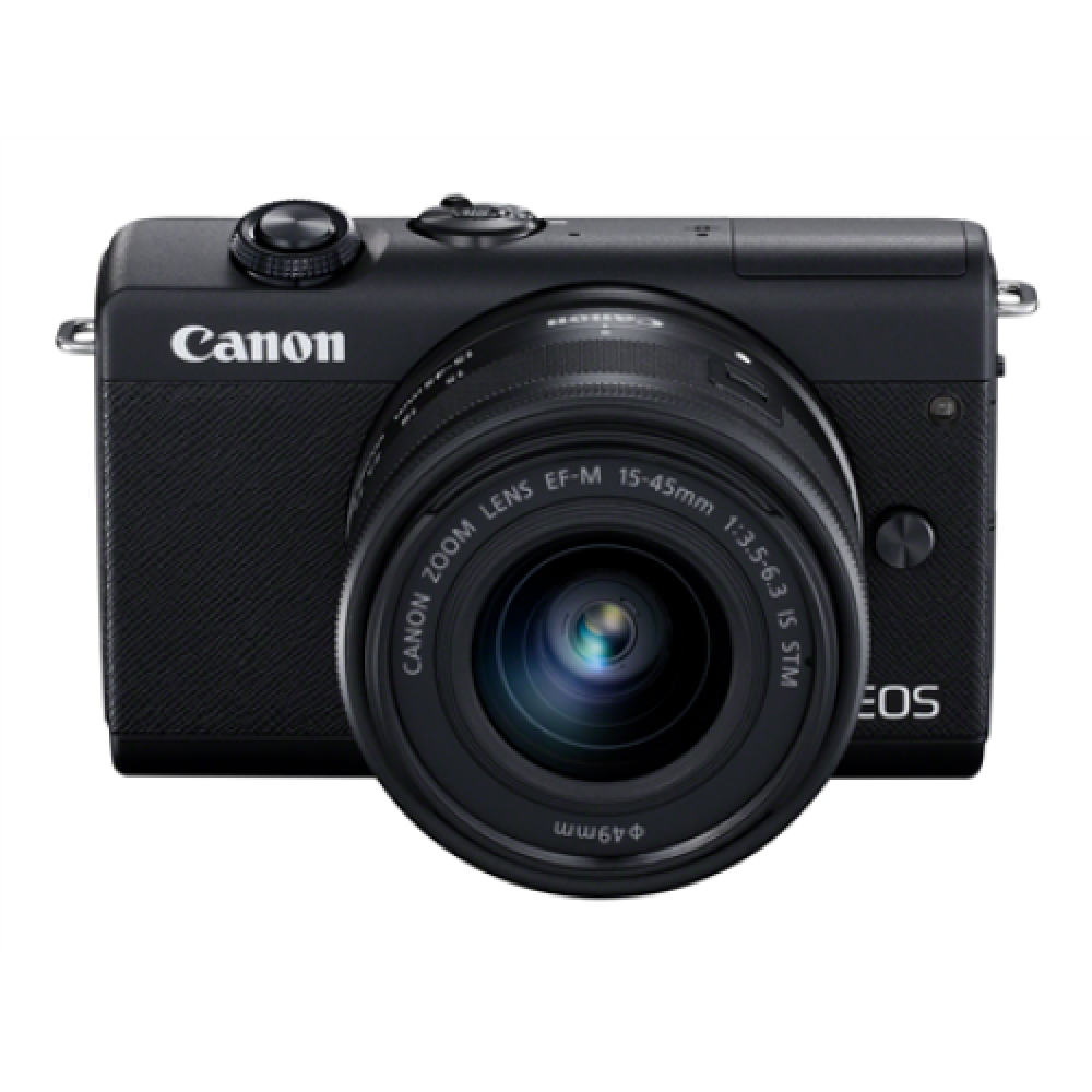 Canon EOS M200 + EF-M 15-45 IS STM SLR camera 24.1 MP ISO 25600 Display diagonal 3.0 Wi-Fi Automatic, manual CMOS Black Viewfinder Image sensor size (W x H) 22.3 x 14.9 cm