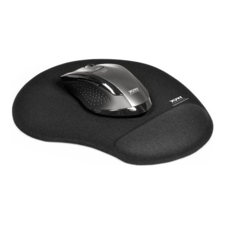 PORT CONNECT , Ergonomic Mouse Pad , 200 x 230 x 20 mm , Black