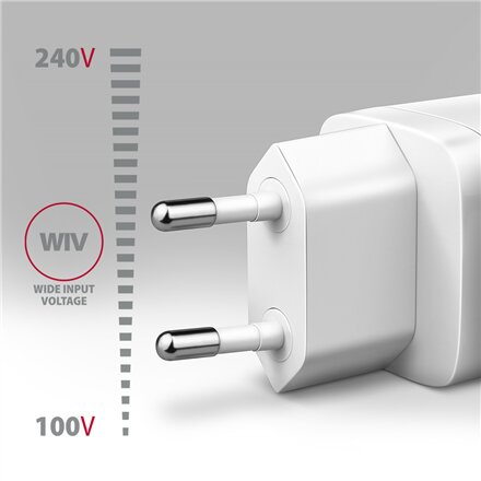 AXAGON Sil wallcharger 1x port USB-C, PD3.0 /PPS/QC4+/SFC/AFC/Apple, 30w , ACU-PD30W