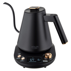 Adler Kettle , AD 1349 , Electric , 1100 W , 1 L , Stainless steel , 360° rotational base , Black/Gold