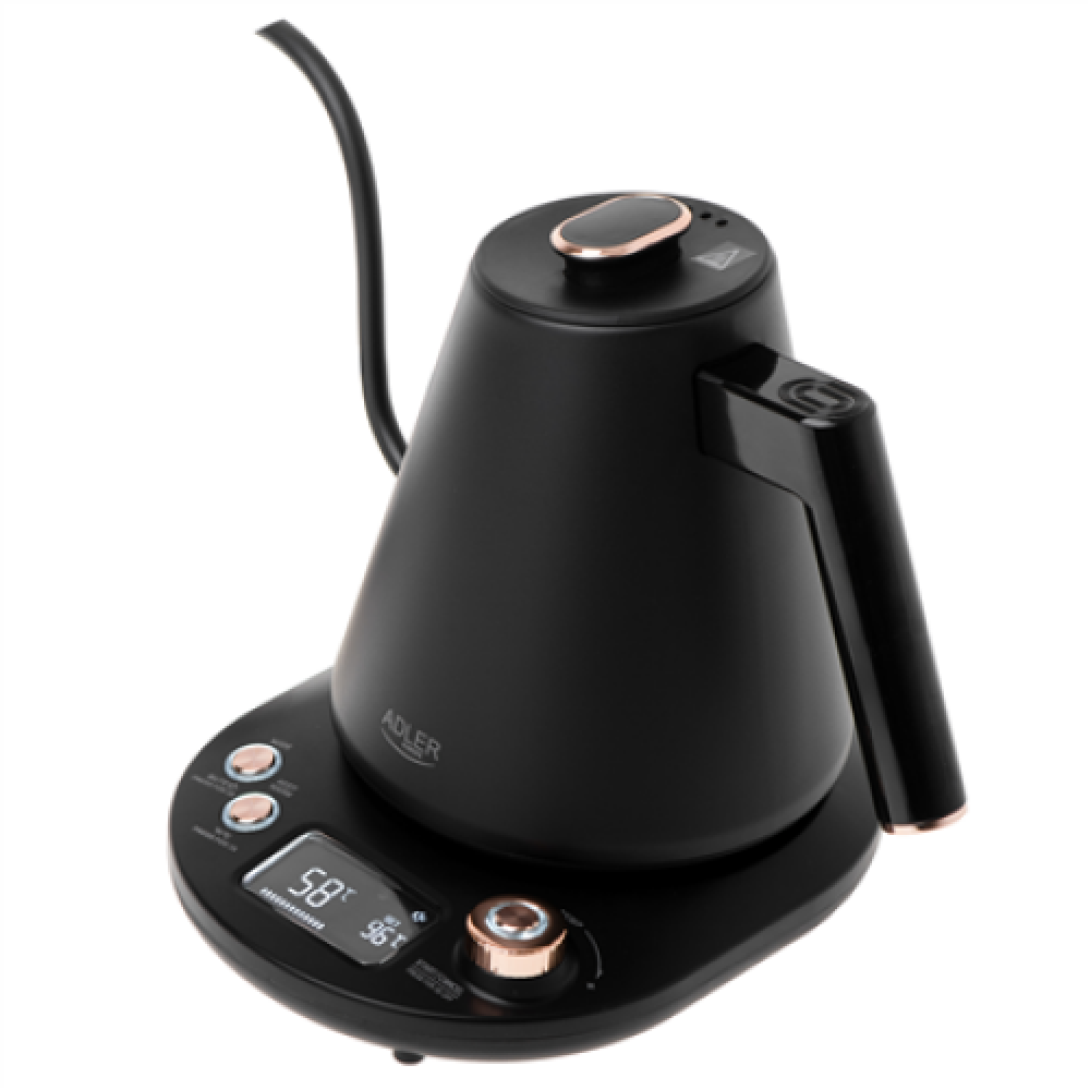 Adler Kettle , AD 1349 , Electric , 1100 W , 1 L , Stainless steel , 360° rotational base , Black/Gold