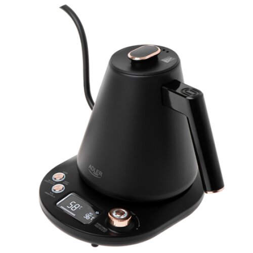 Adler Kettle , AD 1349 , Electric , 1100 W , 1 L , Stainless steel , 360° rotational base , Black/Gold