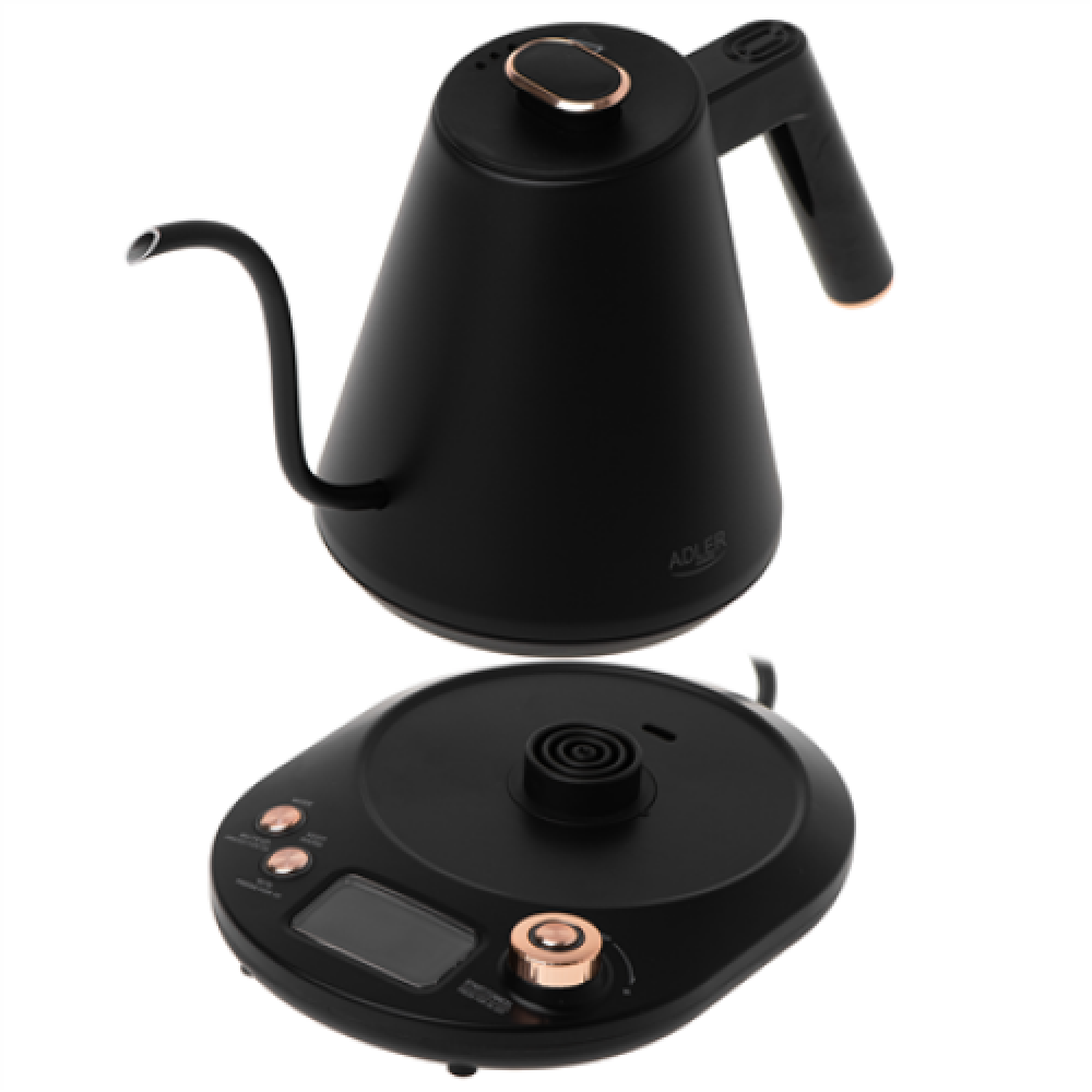 Adler Kettle , AD 1349 , Electric , 1100 W , 1 L , Stainless steel , 360° rotational base , Black/Gold