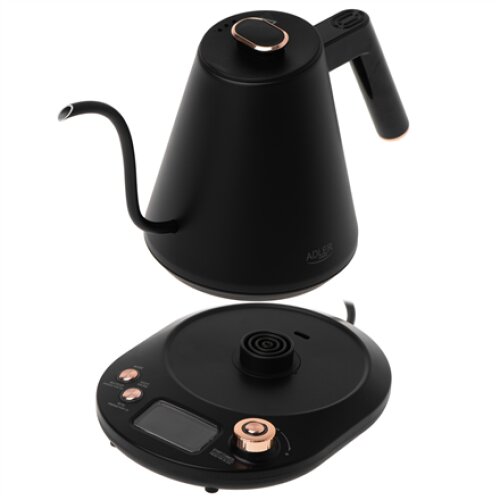 Adler Kettle , AD 1349 , Electric , 1100 W , 1 L , Stainless steel , 360° rotational base , Black/Gold