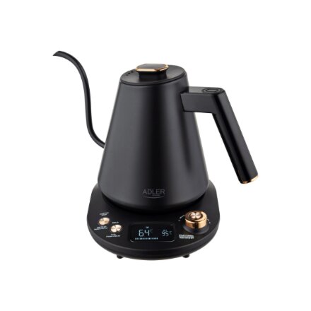 Adler Kettle , AD 1349 , Electric , 1100 W , 1 L , Stainless steel , 360° rotational base , Black/Gold