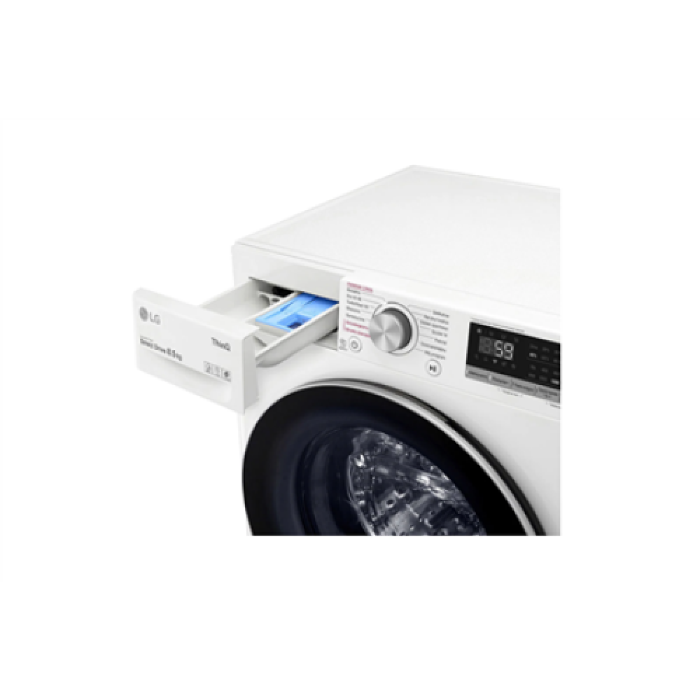LG Washing Machine F2WV5S8S1E Energy efficiency class C, Front loading, Washing capacity 8.5 kg, 1200 RPM, Depth 48 cm, Width 60 cm, Display, LED, Steam function, Direct drive, Wi-Fi, White