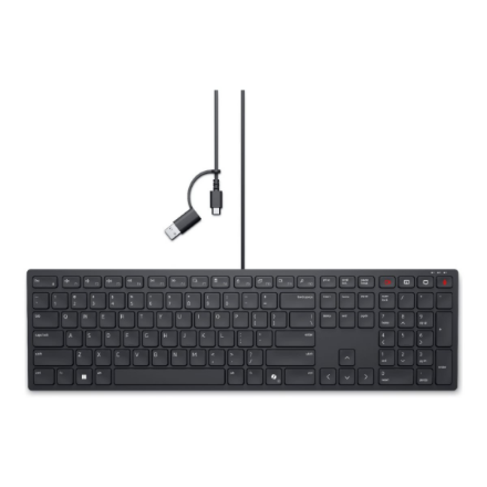 Dell , Collaboration Keyboard , KB525C , Keyboard , Wired , US (QWERTY) , Black , USB-C