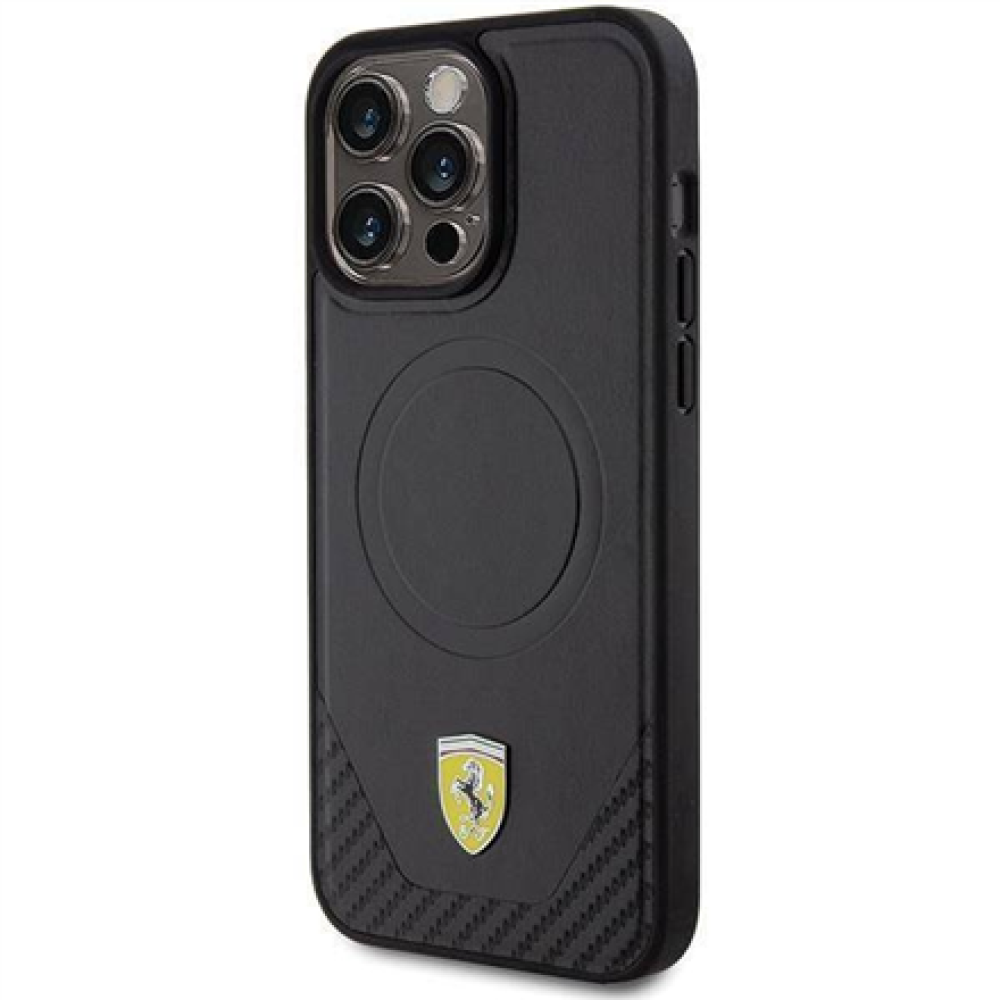 ferrari , FEHMP15XPTEK , Back Cover , iPhone 15 Pro Max , Apple , Artificial leather , Black