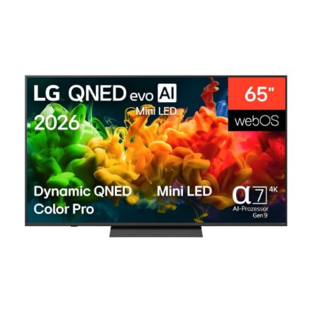 LG QNED 4K evo AI Mini LED TV , 65QNED8EB3B , 65 , Smart TV , webOS , UHD , Black