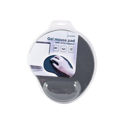 Gembird , MP-GEL-GR Gel mouse pad with wrist support, grey Comfortable , Gel mouse pad , Grey