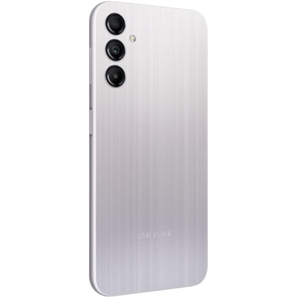Samsung , Galaxy , A14 (A145R) , Silver , 6.6 , PLS LCD , Mediatek MT6769 , Helio G80 (12 nm) , Internal RAM 4 GB , 64 GB , microSDXC , Dual SIM , Nano-SIM , 3G , 4G , Main camera 50 + 5 + 2 MP , Secondary camera 13 MP , Android , 13 , 5000 mAh