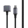 Fixed , Braided charging cable with USB-C/MagSafe 3 connectors, 2 m, 140 W, Gray