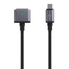 Fixed , Braided charging cable with USB-C/MagSafe 3 connectors, 2 m, 140 W, Gray