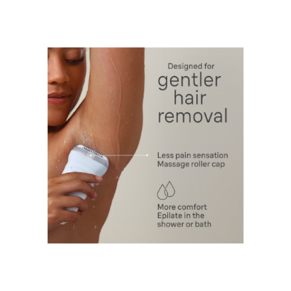 Braun Epilator , SE7-041 Silk épil 7 , Number of power levels 2 , Wet & Dry , White/Silver