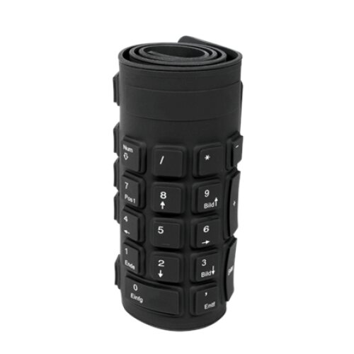 Logilink , Flexible waterproof Keyboard USB + PS/2 , ID0019A , Flexible keyboard , Wired , DE , Black