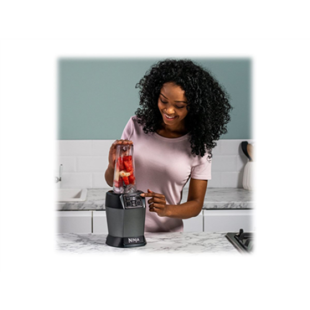 NINJA Blender , BN495EU , Tabletop , 1000 W , Jar material Plastic , Jar capacity 0.7+0.7 L , Ice crushing , Black/Silver