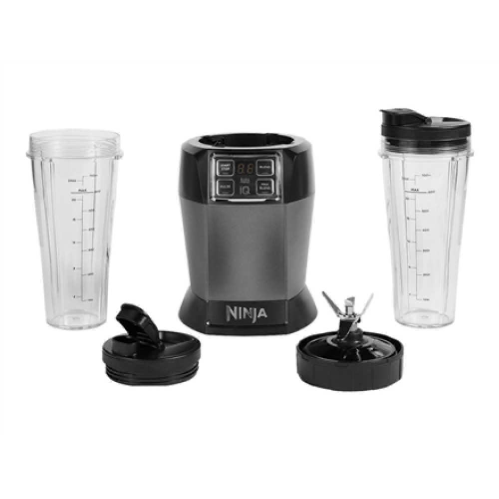NINJA Blender , BN495EU , Tabletop , 1000 W , Jar material Plastic , Jar capacity 0.7+0.7 L , Ice crushing , Black/Silver