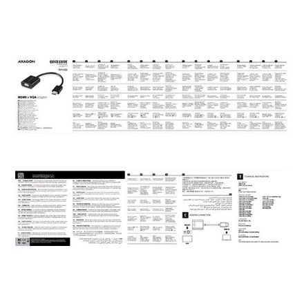 AXAGON , RVH-VGN, HDMI - VGA Reduction Adapter , 0.15 m
