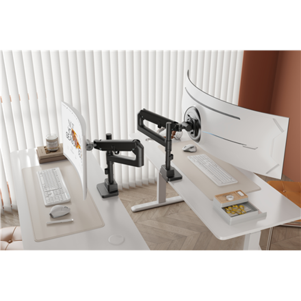 Digitus Desk Mount , Height, tilt, rotation, depth, pivot , Single Monitor Mount , 57 , Maximum weight (capacity) 27 kg , Black