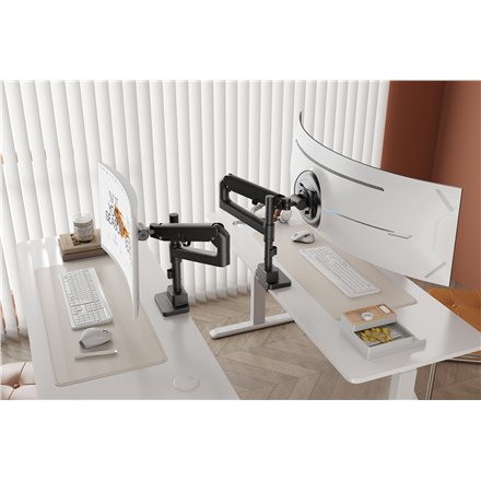 Digitus Desk Mount , Height, tilt, rotation, depth, pivot , Single Monitor Mount , 57 , Maximum weight (capacity) 27 kg , Black