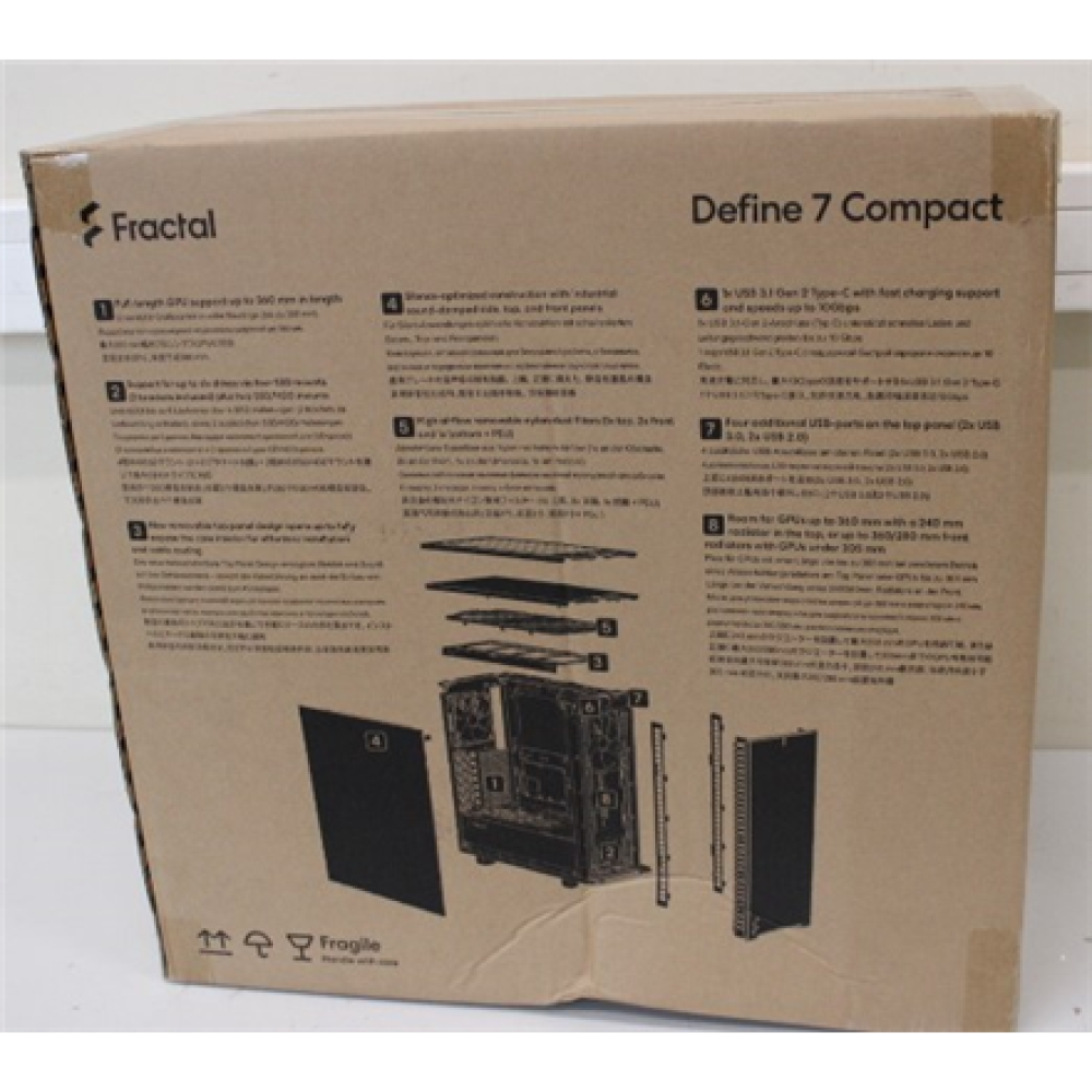 SALE OUT. Fractal Design Define 7 Compact White , Fractal Design , Define 7 Compact , White , Mid-Tower , DAMAGED PACKAGING , Power supply included No , ATX