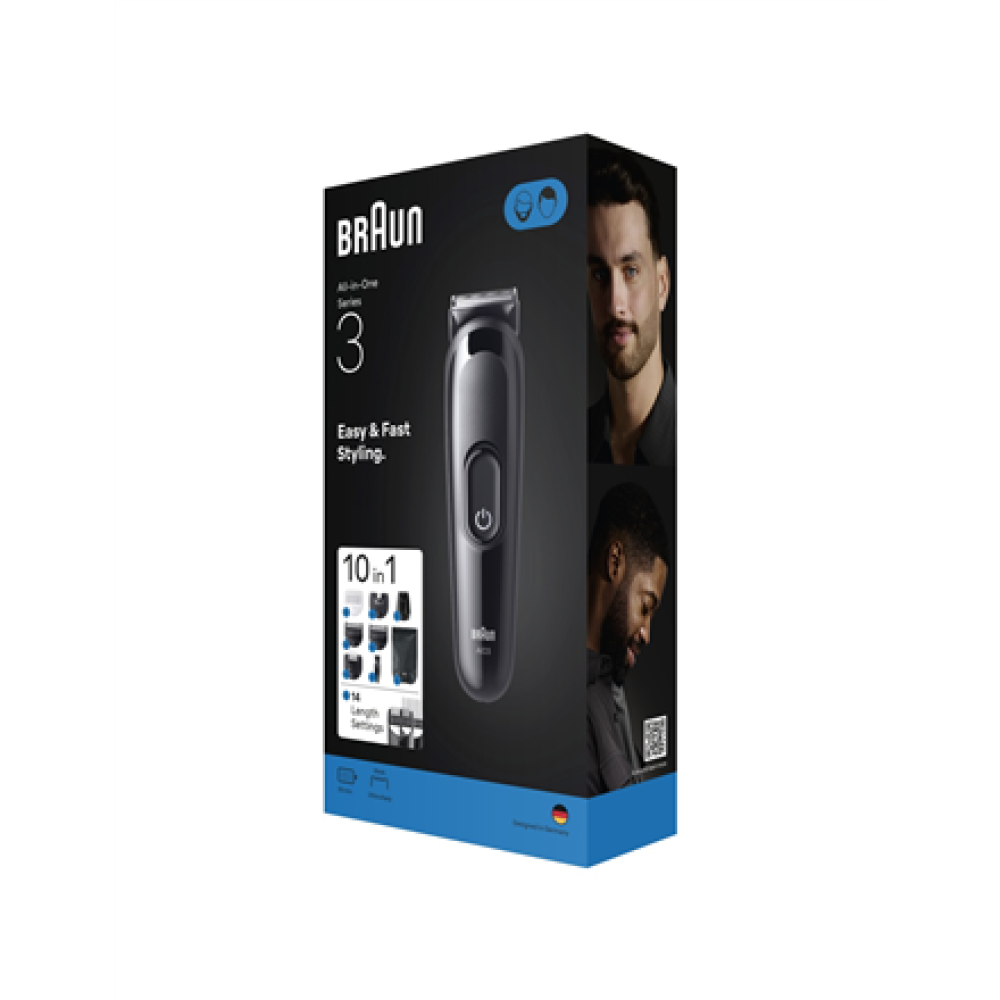 Braun 10in1 Hair Clipper Set , All-in-One Series 3 AIO3560 , Cordless , Number of length steps 14 , Black