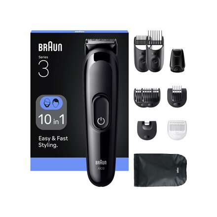 Braun 10in1 Hair Clipper Set , All-in-One Series 3 AIO3560 , Cordless , Number of length steps 14 , Black
