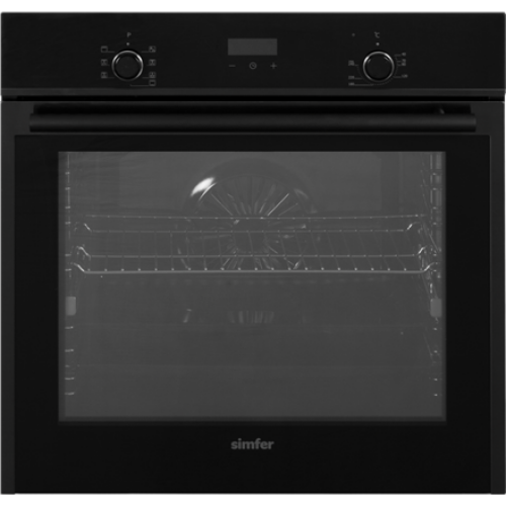 Simfer , Bundle of Simfer Oven 8208KERSI Black glass and Hob H6 401 TGRSP Gas on glass , Oven , 80 L , Multifunctional , Manual , Mechanical control , Height 60 cm , Width 60 cm , Black glass