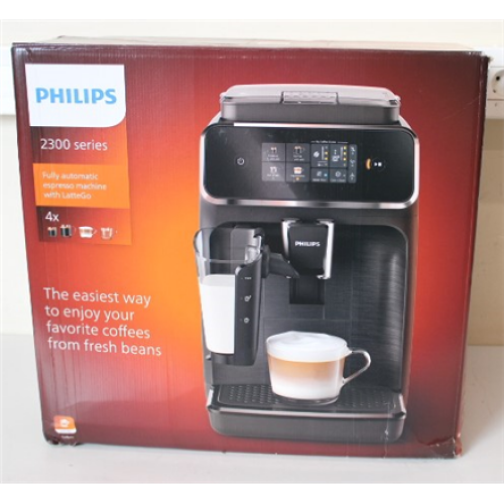 SALE OUT. Philips EP2336/40 Coffee maker, Fully automatic, Black , Philips Coffee maker , EP2336/40 , Pump pressure 15 bar , Built-in milk frother , Fully Automatic , 1500 W , Black , DAMAGED PACKAGING