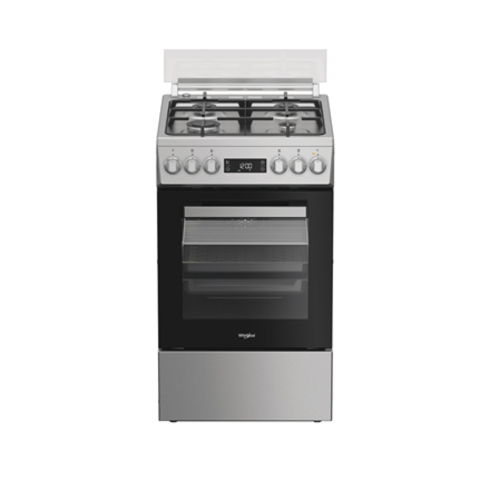 Whirlpool Cooker , W5G8LMX , Hob type Gas , Oven type Electric , Stainless Steel , Width 50 cm , Depth 60 cm , 60 L
