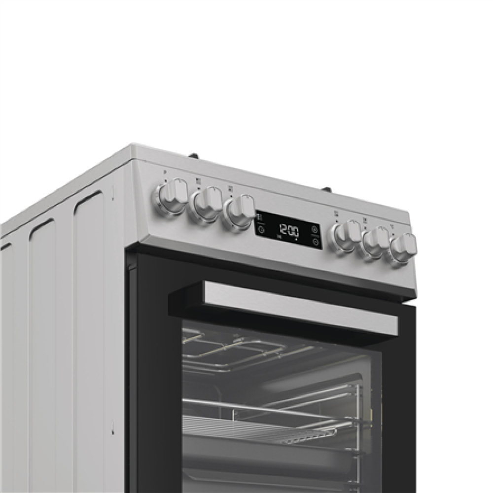 Whirlpool Cooker , W5G8LMX , Hob type Gas , Oven type Electric , Stainless Steel , Width 50 cm , Depth 60 cm , 60 L