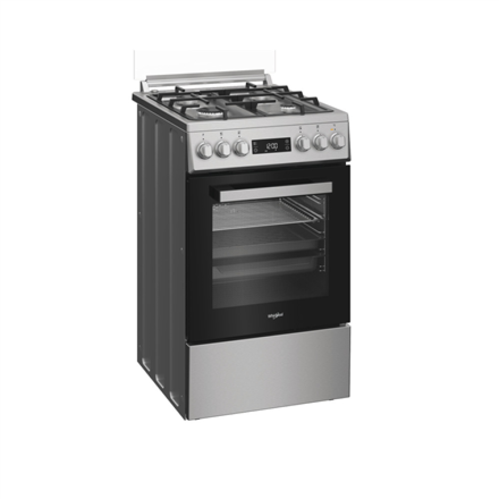 Whirlpool Cooker , W5G8LMX , Hob type Gas , Oven type Electric , Stainless Steel , Width 50 cm , Depth 60 cm , 60 L