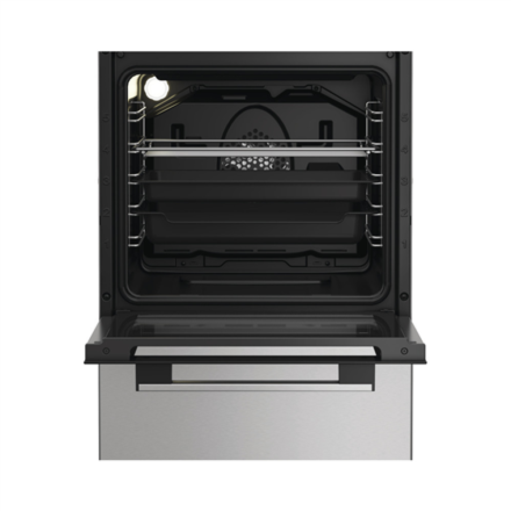 Whirlpool Cooker , W5G8LMX , Hob type Gas , Oven type Electric , Stainless Steel , Width 50 cm , Depth 60 cm , 60 L