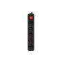 Lanberg Cable Power Strip 3M 5X French Outlets with Switch, Quality-Grade Copper , PS1-05E-0300-BK