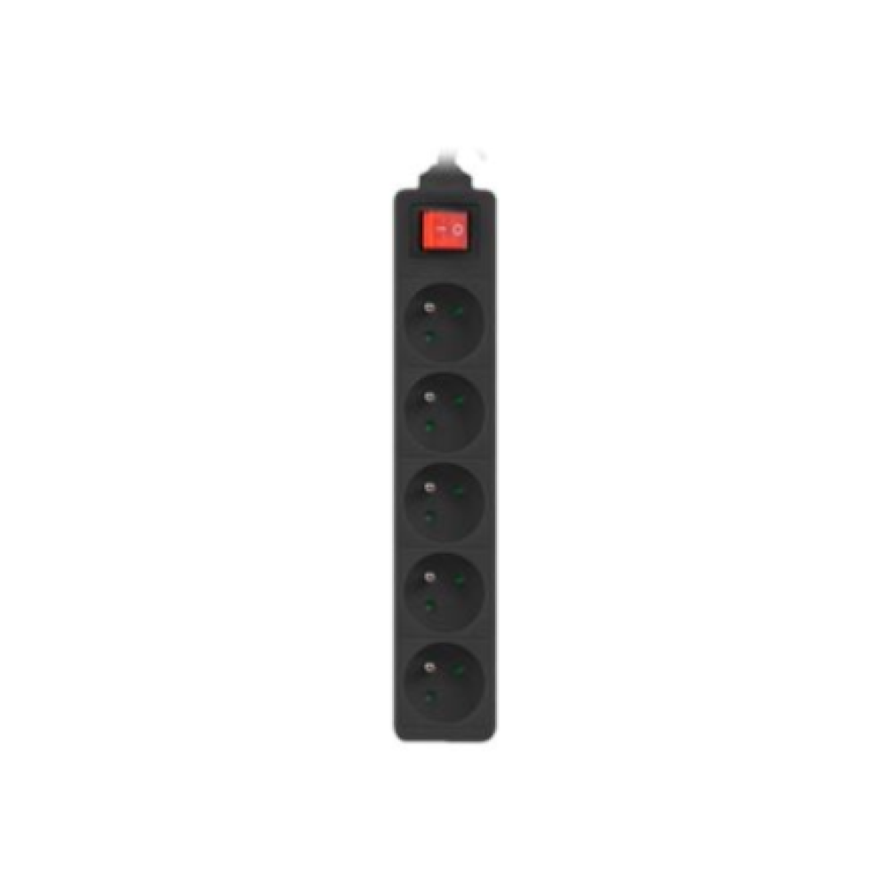 PS1-05E-0300-BK Lanberg Cable Power Strip 3M 5X French Outlets with Switch, Quality-Grade Copper , PS1-05E-0300-BK