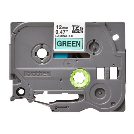 Brother , TZe-731 Laminated Tape , Black on Green , TZe , 8 m , 1.2 cm