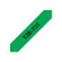 Brother , TZe-731 Laminated Tape , Black on Green , TZe , 8 m , 1.2 cm