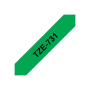 Brother , TZe-731 Laminated Tape , Black on Green , TZe , 8 m , 1.2 cm
