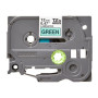 Brother , TZe-731 Laminated Tape , Black on Green , TZe , 8 m , 1.2 cm