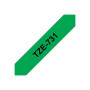 Brother , TZe-731 Laminated Tape , Black on Green , TZe , 8 m , 1.2 cm