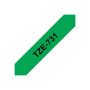 Brother , TZe-731 Laminated Tape , Black on Green , TZe , 8 m , 1.2 cm