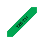 Brother , TZe-731 Laminated Tape , Black on Green , TZe , 8 m , 1.2 cm