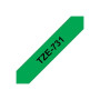 Brother , TZe-731 Laminated Tape , Black on Green , TZe , 8 m , 1.2 cm